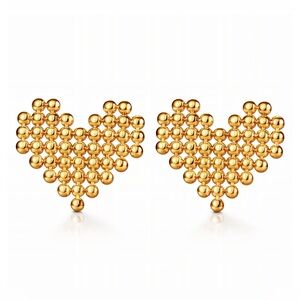 Elegant Gold Heart Earrings